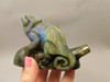 Chameleon Lizard Figurine Labradorite  Stone Animal Carving #O216