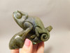 Chameleon Lizard Figurine Labradorite  Stone Animal Carving #O216