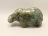 Hippopotamus Figurine Labradorite Hand Carved 4 inch Stone Animal #O96