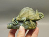Chameleon Lizard Figurine Labradorite  Stone Animal Carving #O214