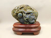 Dragon Labradorite Chinese Decor Hand-Carved Stone Carving #O355