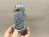 Seahorse Figurine Labradorite Gemstone Animal 4.4 inch Carving #O340