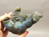 Bear Figurine Labradorite 4.5 inch Animal Stone Carving #O187
