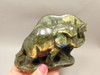 Elephant Figurine Labradorite 3 inch Carved Stone Animal #O17