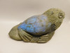 California Sea Lion Figurine Labradorite 6 inch Animal Stone Carving #O128