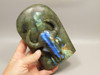 Steer Skull Western Figurine Labradorite Cowboy 5.66 inch Carving #O67