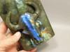Steer Skull Western Figurine Labradorite Cowboy 5.66 inch Carving #O67