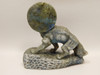 Howling Wolf Moon Figurine Labradorite 4.3 inch Coyote Carving #O308