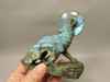 Howling Wolf Moon Figurine Labradorite 4 inch Coyote Carving #O66