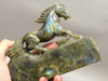 Horse Figurine Labradorite Gemstone Animal Stone Carving #O327