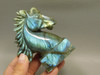 Horse Head Figurine Labradorite Stone Animal 3.9 inch Carving #O220