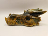 Dragon Head Tiger-Eye Hand-Carved Fantasy Stone Carving #O413