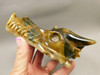 Dragon Head Tiger-Eye Hand-Carved Fantasy Stone Carving #O413