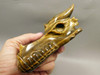 Dragon Head Tiger-Eye Hand-Carved Fantasy Stone Carving #O186