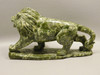 Lion Figurine Carving Epidote Rock 6.75 Inch Stone Animal #O349