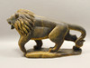 Lion Figurine Tiger-eye 7 Inch Hand Carved Gemstone Animal #O221