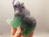 Bear Figurine Gemstone Carved Animal Purple Green Fluorite #O436