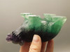Bear Figurine Gemstone Carved Animal Purple Green Fluorite #O436