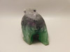Bear Figurine Gemstone Carved Animal Purple Green Fluorite #O436