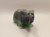 Bear Figurine Gemstone Carved Animal Purple Green Fluorite #O436