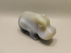Hippopotamus Figurine Agate 4 inch Gemstone Animal Carving #O510