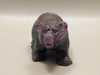 Bear Figurine Gemstone Animal Carving Purple Fluorite #O551