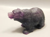 Bear Figurine Gemstone Animal Carving Purple Fluorite #O551