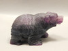 Bear Figurine Gemstone Animal Carving Purple Fluorite #O551
