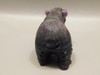 Bear Figurine Gemstone Animal Carving Purple Fluorite #O551