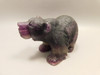 Bear Figurine Gemstone Animal Carving Purple Fluorite Crystal #O44