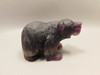 Bear Figurine Gemstone Animal Carving Purple Fluorite Crystal #O44