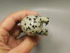 Hippopotamus Figurine Dalmatian Jasper 3 inch Animal Carving #O1