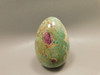 Ruby and Fuchsite Egg Shaped Stone 2.4 inch Carved Rock #O4