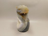 Gray Wold Figurine Druse Agate Gemstone Carving 4.2 inch #O80