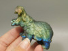 Hippopotamus Figurine Labradorite Carved 2.5 inch Stone Animal #O294