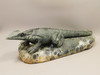 Iguana Lizard Figurine Kabamba Jasper Stone 9.25 inch Animal Carving #O256
