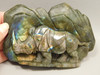 Rhinoceros Figurine Labradorite Hand Carving Stone Animal #O213
