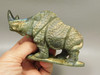 Rhinoceros Figurine Labradorite Hand Carved Stone Animal #O100