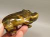 Hippopotamus Figurine Tiger-eye 3 inch Animal Carving Totem #O371