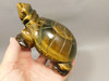 Turtle Figurine Tiger-eye 5.5 inch Gemstone Animal Carving #O73