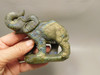 Elephant Carving Figurine Labradorite Carved Stone Animal #O171