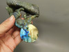 Howling Wolf Moon Figurine Labradorite 3.7 inch Coyote Carving #O302