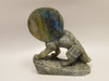 Howling Wolf Moon Figurine Labradorite 3.7 inch Coyote Carving #O302