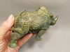Rhinoceros Figurine Labradorite Hand Carved Stone 6.25 inch #O130