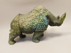 Rhinoceros Figurine Labradorite Hand Carved Stone 6.25 inch #O130