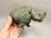 Rhinoceros Figurine Labradorite Hand Carved Stone 6.25 inch #O130