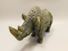 Rhinoceros Figurine Labradorite Hand Carved Stone 6.25 inch #O130