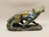 Wolf Figurine Labradorite Stone Animal 7 inch Coyote Carving #O492