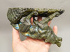 Wolf Figurine Labradorite Stone Animal 7 inch Coyote Carving #O492