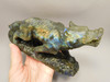 Wolf Figurine Labradorite Stone Animal 7 inch Coyote Carving #O492